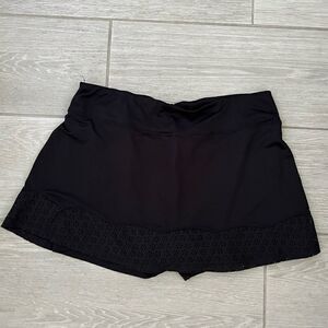 FILA Black Tennis skirt Pickleball Skort  laser cut hem sz L